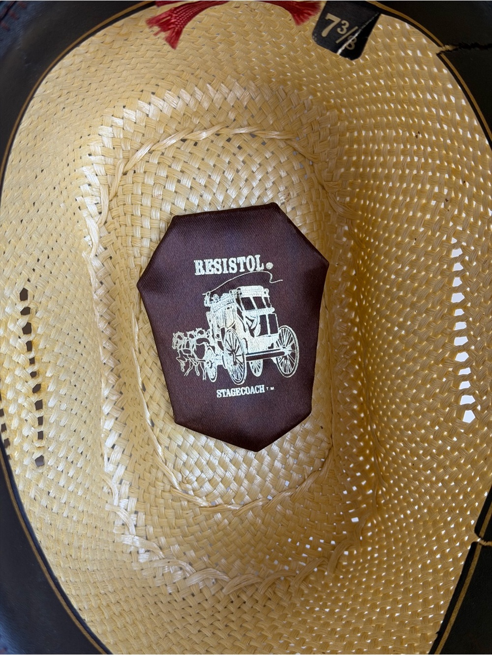Resistol Stagecoach Western Style Straw Hat Vintage Self Conforming Size 7 3/8 - Picture 6 of 7